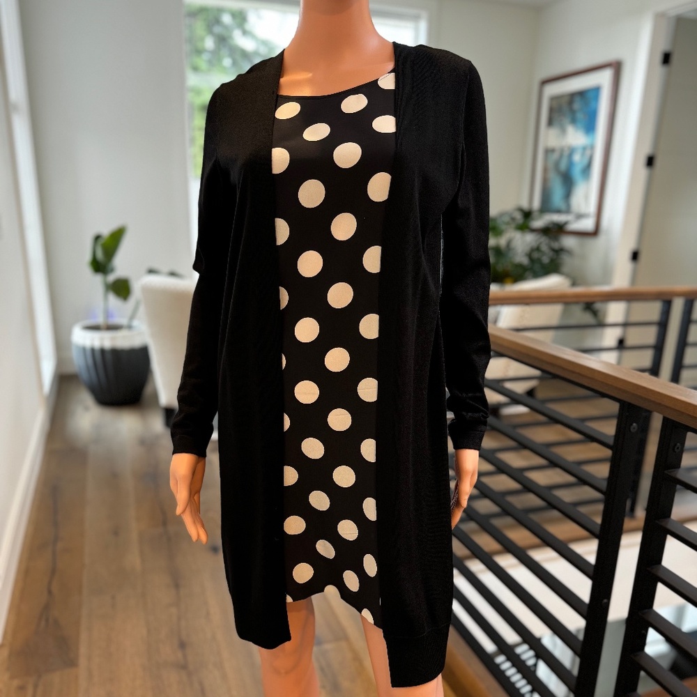 Akris Punto Silk Sheath Dress with attached light weight Wool sweater-Size 2